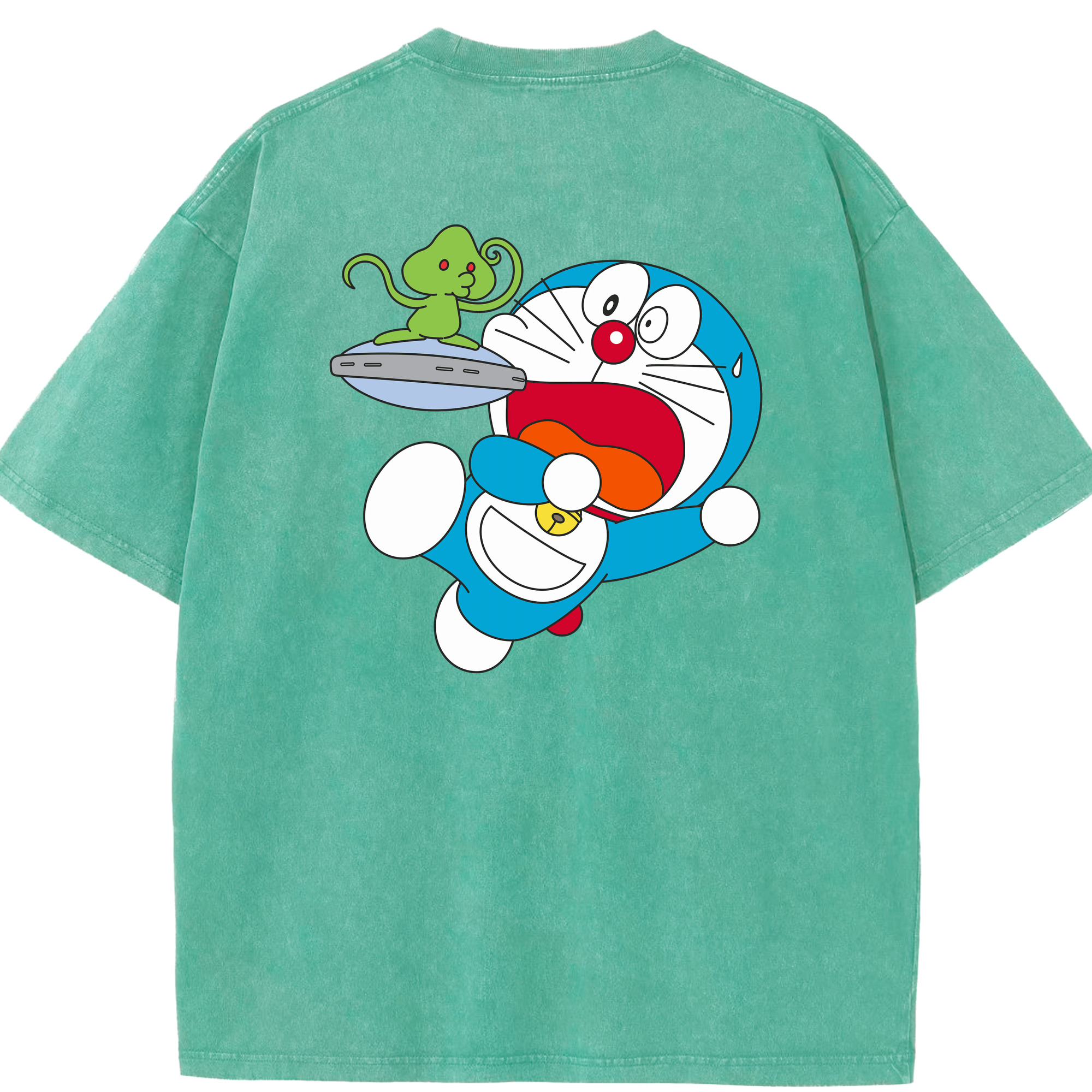 （画像用） ドラえもん Doraemon 綿100% ヴィンテージ風 半袖Tシャツ（背面プリント）